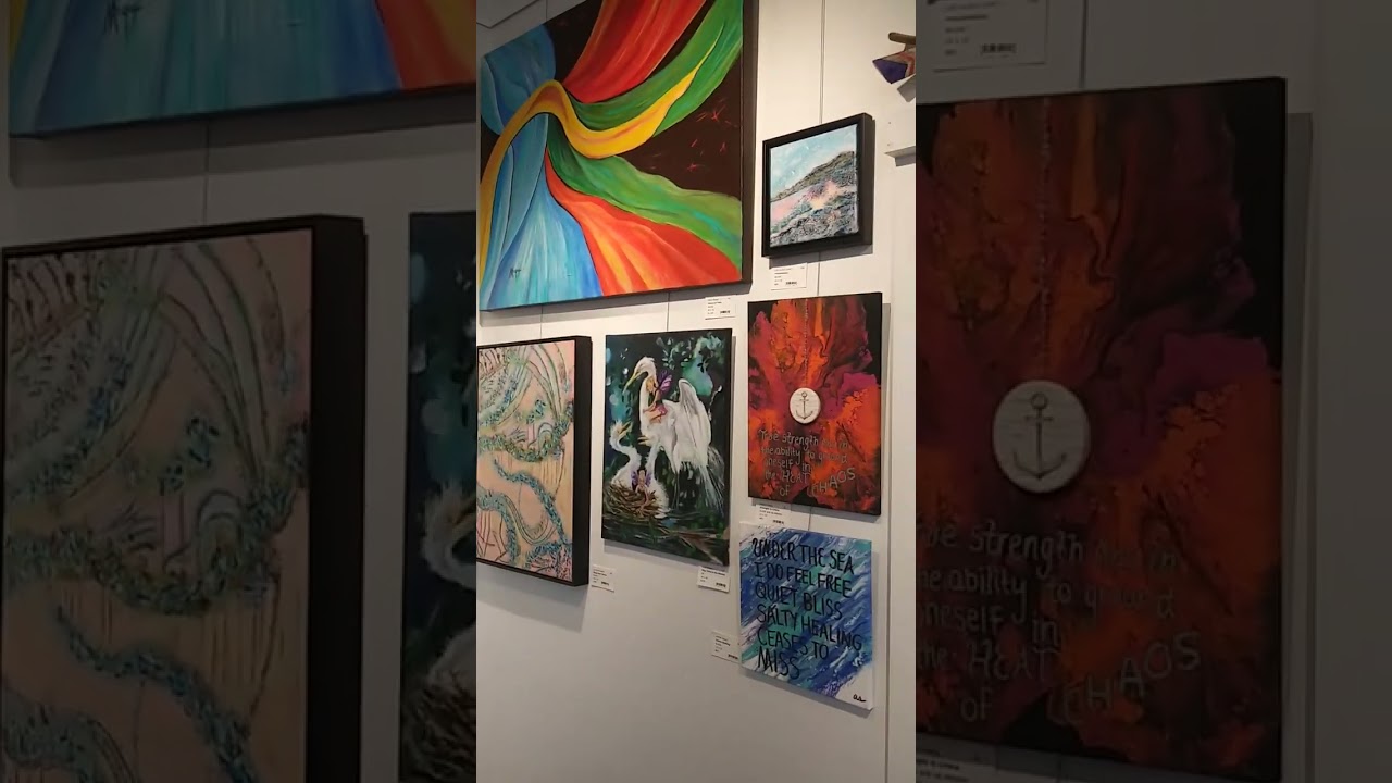 CAT ART AT THE STUDIO ART GALLERY FIRST FRIDAY OPENING NIGHT ART WALK #artshow #artwalk #florida